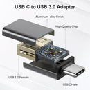 NÖRDIC USB-A 3.1 OTG female to USB C male adapter data sync and charge Aluminum Space Grey