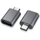 NÖRDIC USB-A 3.1 OTG female to USB C male adapter data sync and charge Aluminum Space Grey