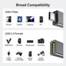 NÖRDIC USB-A 3.1 OTG female to USB C male adapter data sync and charge Aluminum Space Grey