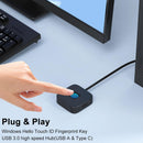 NÖRDIC USB A+C Fingerprint Reader for Windows 10/11, Fast Matching Biometric Fingerprint Scanner