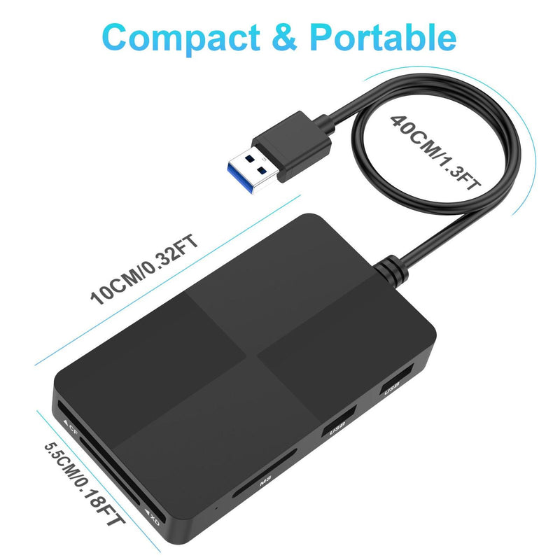 NÖRDIC USB-A Card Reader 5 Slot CF, SD, MicroSD, MS, XD, 3xUSB-A UHS-I