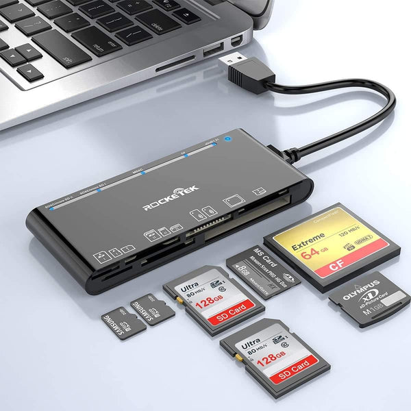 NÖRDIC USB-A Card Reader 7 Slot 1xCF, 2xSD, 2xMicroSD, 1xMS, 1xXD UHS-I