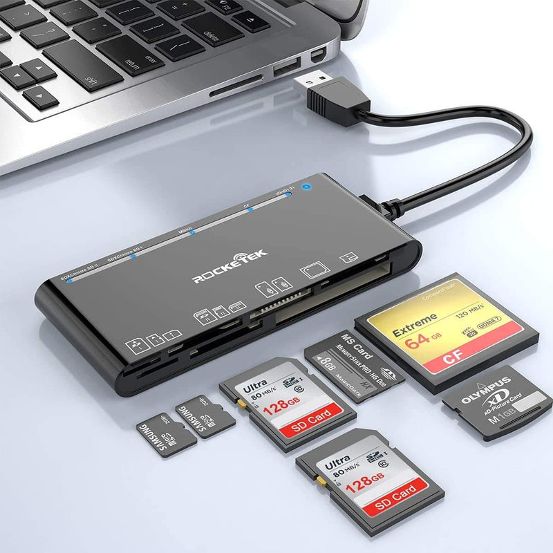 NÖRDIC USB-A Card Reader 7 Slot 1xCF, 2xSD, 2xMicroSD, 1xMS, 1xXD UHS-I