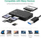 NÖRDIC USB-A Card Reader 7 Slot 1xCF, 2xSD, 2xMicroSD, 1xMS and 1xD UHS-I