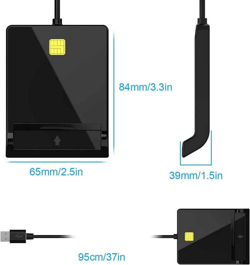 NÖRDIC USB-A Smart- och SIM-kortläsare ISO7816 ID kort EMV Kredit kort