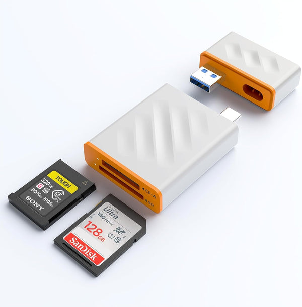 NÖRDIC USB-A, USB-C 3.0 Card Reader 2 Slot CFexpress Type A, SD3.0 UHS-I