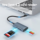 NÖRDIC USB-A, USB-C Card Reader 2 Slot SD4.0, MicroSD4.0 UHS-II