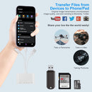NÖRDIC USB-A, USB-C, Lightning Card reader 2 Slot SD, MicroSD 1xUSB-A, 1xAUX, 1xLightning charging UHS-I