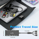 NÖRDIC USB-A, USB-C, Lightning USB3.0 Multi-Card Reader 7 Slot 1xCF, 2xSD, 2xMicroSD, 1xMS, 1xXD UHS-I