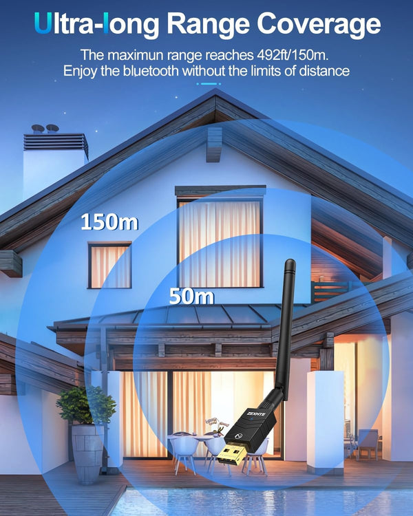 NÖRDIC USB-A adapter long distance Bluetooth 5.4 150m