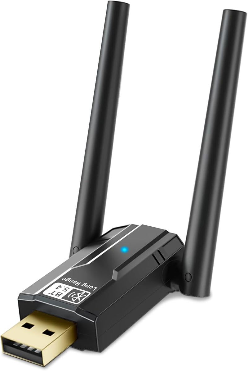 NÖRDIC USB-A long-range Bluetooth 5.4 adapter with 150 meters range.