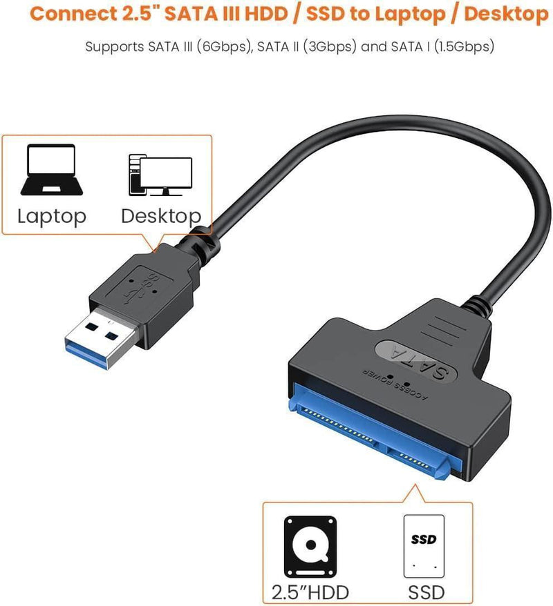 NÖRDIC USB-A to SATA adapter 2.5 SATA III HDD 5Gbps