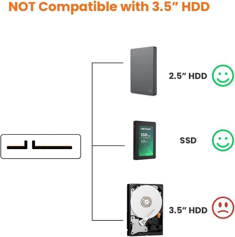 NÖRDIC USB-A to SATA adapter 2.5 SATA III HDD 5Gbps