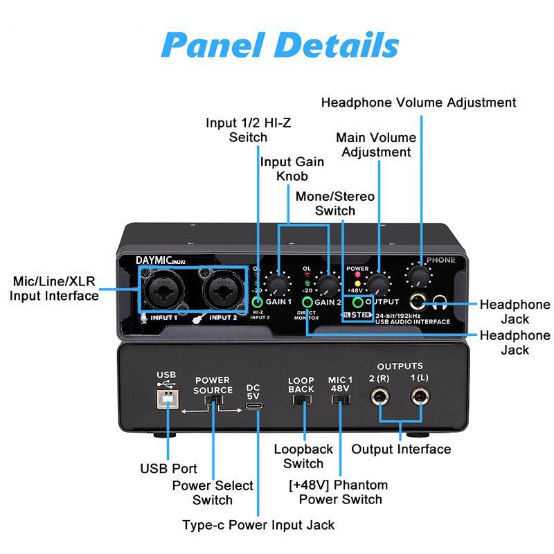 NÖRDIC USB Audio Interface two inputs 24bit 192KHz with XLR/TRS