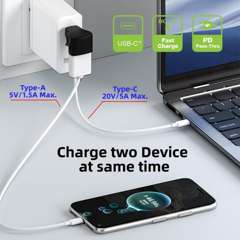 NÖRDIC USB-C Adapter 1 to 2 USB-C 3.1 + USB-A 10Gbps 4K60Hz 100W PD