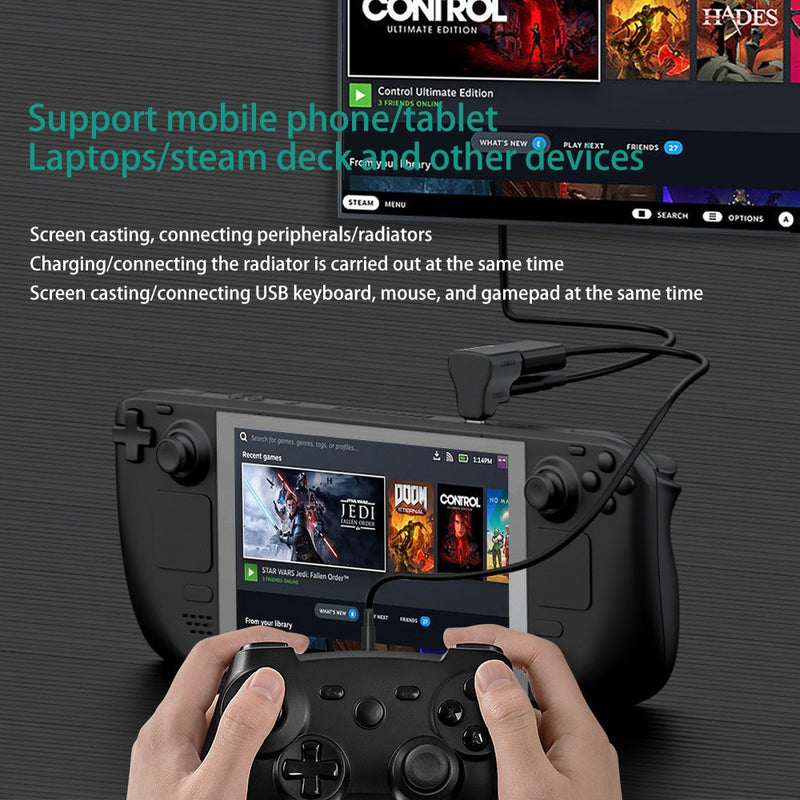 NÖRDIC USB-C Adapter 1 to 2 USB-C 3.1 + USB-A 10Gbps 4K60Hz 100W PD