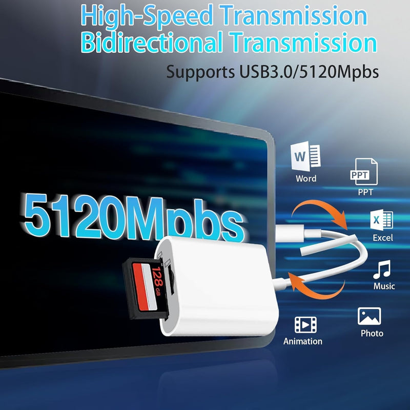 NÖRDIC USB-C Card Reader 2 Slot SD, MicroSD UHS-I