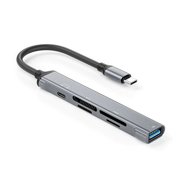 NÖRDIC USB-C Card Reader 4 Slot SD, MicroSD, MS, M2 1xUSB-C 1xUSB-A UHS-I