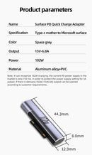 NÖRDIC USB-C Charging adapter for Microsoft Surface 15V 6.8A 102W