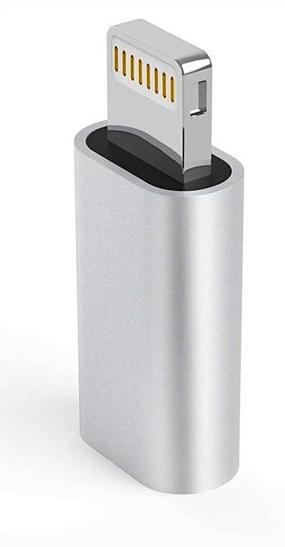 NÖRDIC USBC C female to Lightning ha (Non MFI) adapter silver