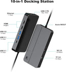 NÖRDIC USB-C Docking Station 1 to 10 with 2xHDMI 4K60Hz 1xPD100W 1xRJ45 GigaLan 1xSD/MicroSD 2xUSB-A 1xUSB-C 1xAudio support MacBook M1, M2, M3, and M4