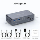 NÖRDIC USB-C Docking Station with KVM Switch 2 PC 2 Monitors 4K60Hz HDMI EDID 12-in-1 Giga Ethernet, Card Reader 5xUSB-A and USB-C