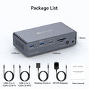 NÖRDIC USB-C Docking Station with KVM Switch 2 PCs 2 Monitors 4K120Hz DP Gigabit Ethernet, Card Reader, 4xUSB-A and USB-C