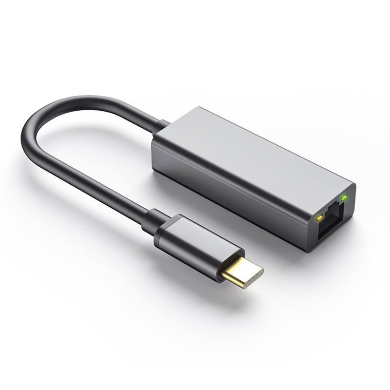 NÖRDIC USBC Giga Ethernet Network Adapter 10cm Space Gray aluminum