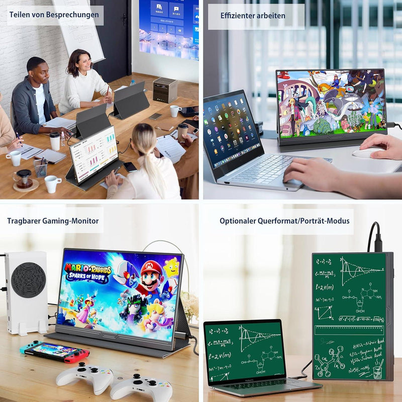 NÖRDIC USB-C & HDMI Portable LCD monitor 15.6" 1920x1080p 60Hz