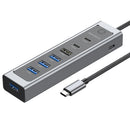 NÖRDIC USB-C Hub 2xUSB-C 10G, 1xUSB-A 10G, 4xUSB-A 5G, 60cm Cable