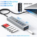 NÖRDIC USB-C Hub 2xUSB-C 10G, 1xUSB-A 10G, 4xUSB-A 5G, 60cm Cable
