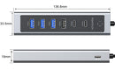 NÖRDIC USB-C Hub 2xUSB-C 10G, 1xUSB-A 10G, 4xUSB-A 5G, 60cm Cable