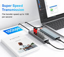 NÖRDIC USB-C Hub 2xUSB-C 10G, 1xUSB-A 10G, 4xUSB-A 5G, 60cm Cable