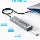 NÖRDIC USB-C Hub 2xUSB-C 10G, 1xUSB-A 10G, 4xUSB-A 5G, 60cm Cable