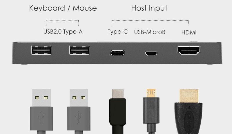 NÖRDIC KVM switch 2 to 1 USB-C &amp; HDMI 4K60Hz 2xUSB-A