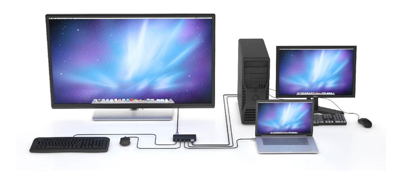 NÖRDIC KVM switch 2 to 1 USB-C &amp; HDMI 4K60Hz 2xUSB-A