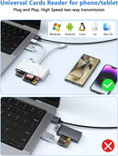 NÖRDIC USB-C/Lightning Card Reader 5 Slot CF, SD, MicroSD, MS, XD 1xUSB-A 1xUSB-C UHS-I