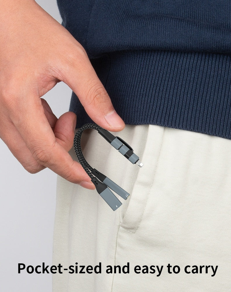 NÖRDIC USB-C+Lightning to Audio 3.5mm PD60W USB-C 15cm