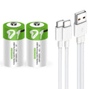 NÖRDIC USB-C Rechargeable Batteries 2-Pack D/LR20