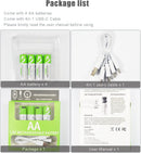 NÖRDIC USB-C Rechargeable Batteries 4-pack AAA/LR03