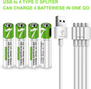 NÖRDIC USB-C Rechargeable Batteries 4-pack AAA/LR03