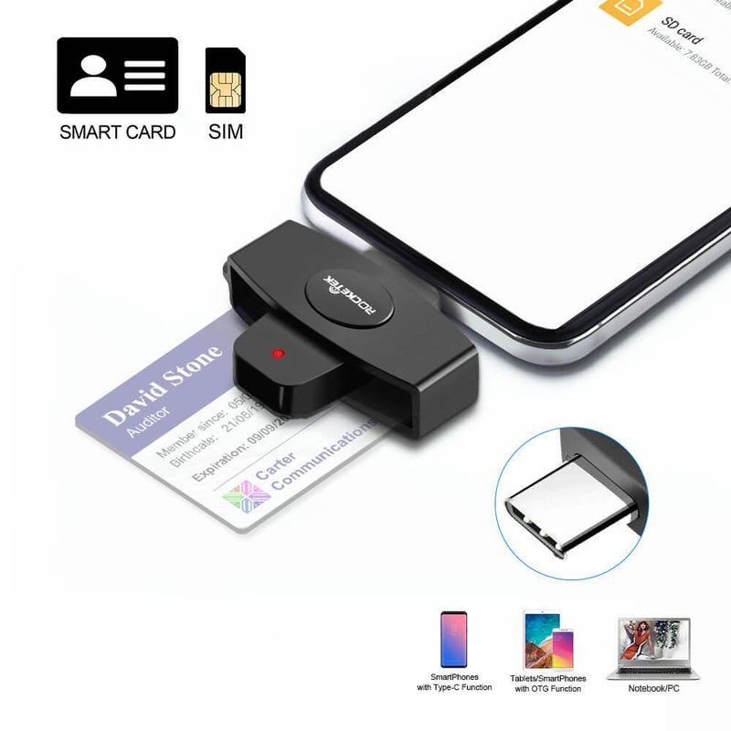 NÖRDIC USB-C Smart card and SIM card reader ISO7816 ID card EMV Credit card