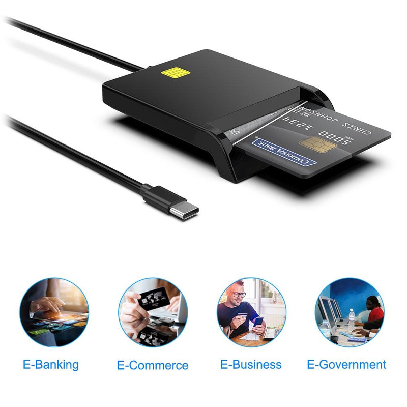 NÖRDIC USB-C Smartkort- och SIMkortläsare ISO7816 IDkort EMV Creditkort