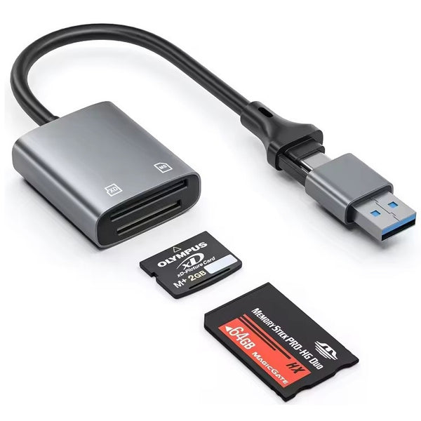 NÖRDIC USB-C/USB-A Card Reader 2 Slot MS, xD UHS-I