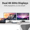 NÖRDIC USB-C docking station Display Link 1 to 17 Dual monitor 3xUSB 10G 2xUSB 5G 1xGigaLan