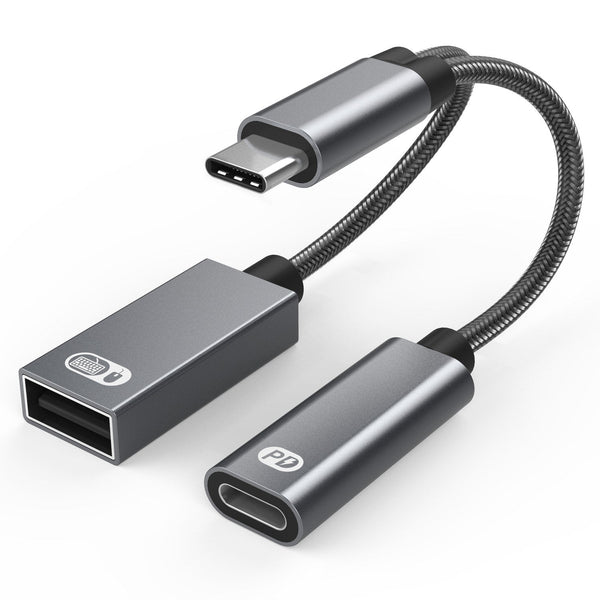 NÖRDIC USB-C hub 2 ports 1x USB-A 2.0 1x USB-C PD 3.0 60W