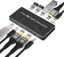 NÖRDIC HDMI 2.1 8K60Hz KVM switch 2 to 1 HDCP2.3 HDR10 with 4xUSB-A output