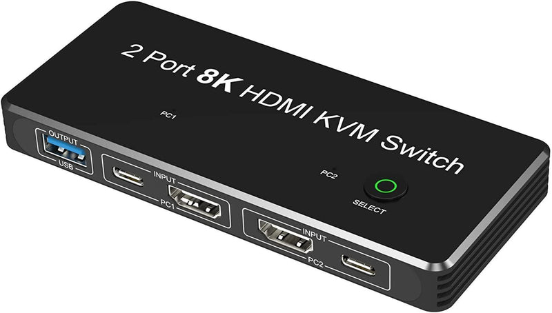 NÖRDIC HDMI 2.1 8K60Hz KVM switch 2 to 1 HDCP2.3 HDR10 with 4xUSB-A output
