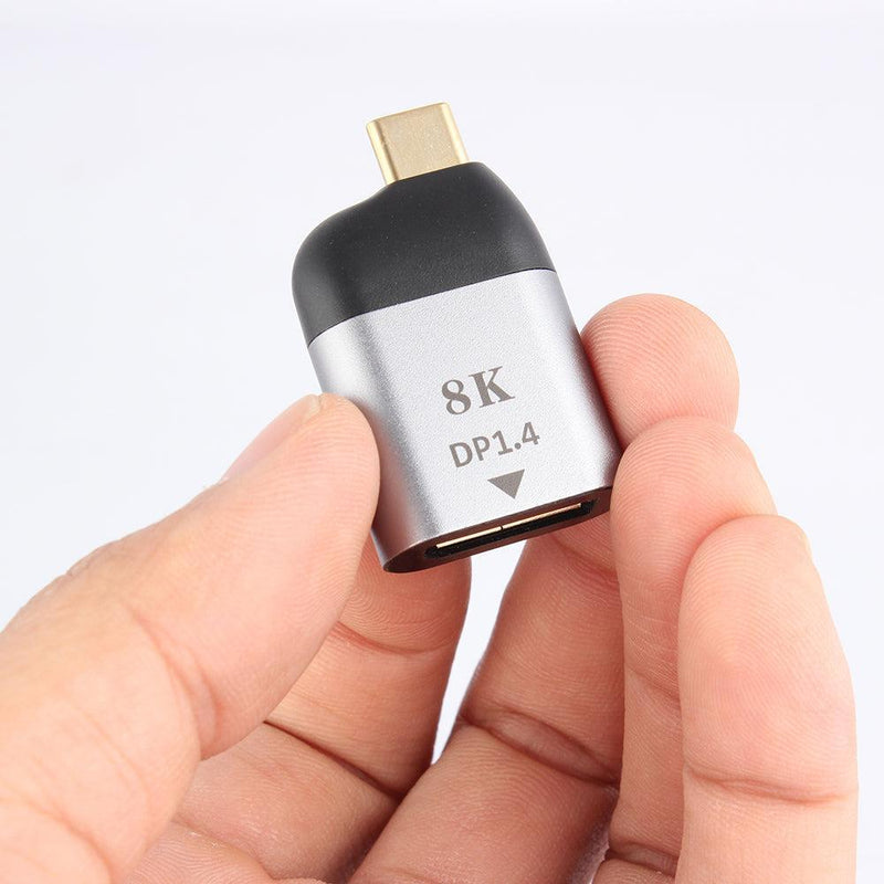 NÖRDIC USB C to Displayport adapter 8K at 60Hz 32.4Gbps Support for 3D and HDCP 1.4 and 2.2 Aluminum Space Gray