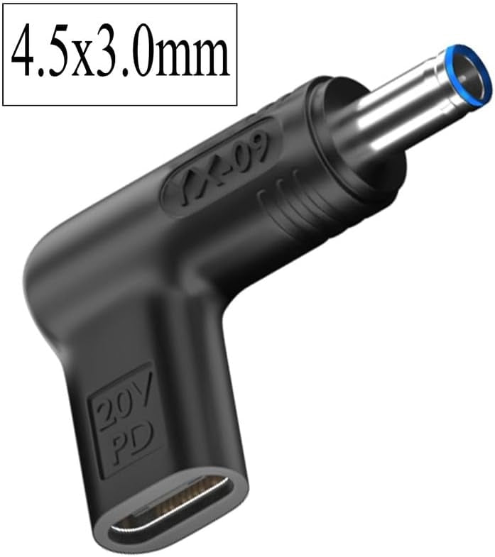 NÖRDIC USB-C to DC 4.5x3.0mm adapter 100W 12-20V for HP laptops